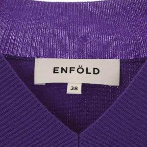 ENFOLD Vネックプルオーバーニットセーター パープル
