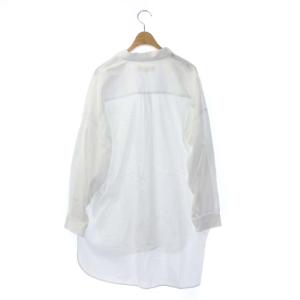 ENFOLD オーバーサイズスキッパーロングシャツ ホワイト