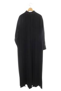 ADORE バックプリーツウールマキシワンピース ロング 長袖 38 ブラック