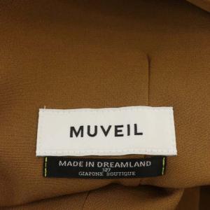 MUVEIL サイドパールデザインノースリーブワンピース 38 キャメル