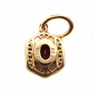 agete チャーム ストーン ダイヤモンド K10 0.03ct ゴールド レッド