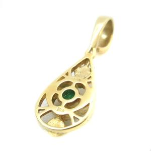 agete チャーム ペンダントトップ エメラルド K14YG