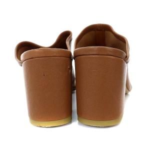 PIPPICHIC ミュール チャンキーヒール トング レザー 牛革 37 ブラウン