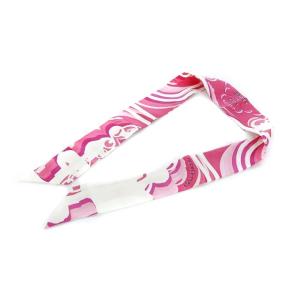 HERMES ツイリースカーフ Brides de Gala 式典用馬勒 シルク ピンク