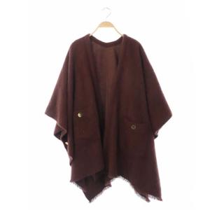 20AW ストールポンチョ ニット カーディガン F ボルドー