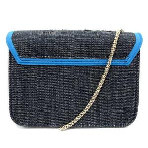 FURLA METROPOLIS ショルダーバッグ デニム チェーン インディゴ