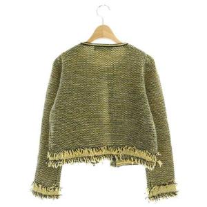 M'S GRACY カーディガン フリンジ リボン 38 イエロー