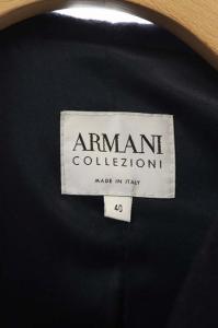 ARMANI COLLEZIONI ウールコート アウター ロング 40 紺 ネイビー