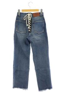 Ameri VINTAGE 19SS レースアップカットオフデニムパンツ ブルー