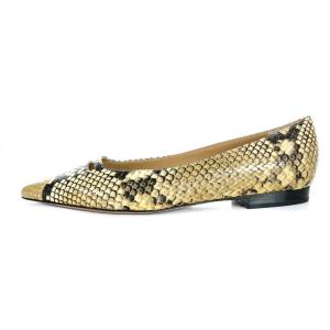 PELLICO ANIMA パンプス パイソン柄 ポインテッドトゥ 36 ベージュ