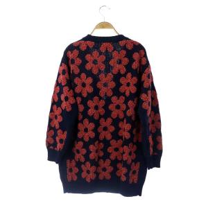 M MISSONI COLLECTION コットン フラワーカーディガン ネイビー レッド