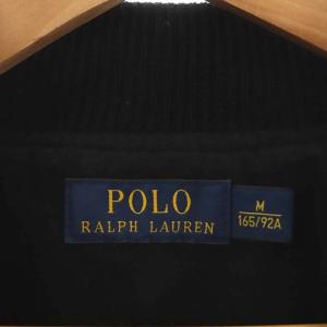 POLO RALPH LAUREN ワッペン スタジャン 切替 カウレザー M ブラック