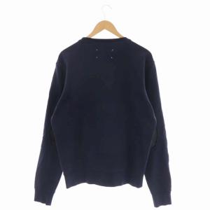 Martin Margiela 14 20AW スウェット エルボーパッチ レザー切替 48 ネイビー
