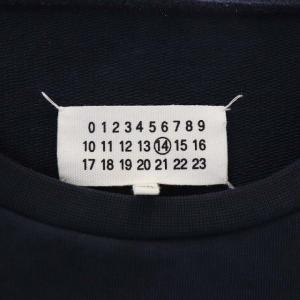 Martin Margiela 14 20AW スウェット エルボーパッチ レザー切替 48 ネイビー