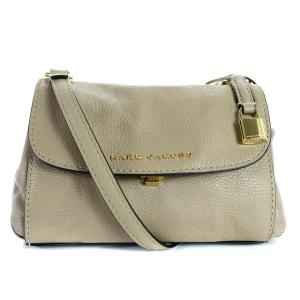 ショルダーバッグ ポシェット レザー ゴールド金具 ベージュ