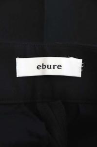 ebure ワイドパンツ ウール ロールアップ センタープレス ブラック