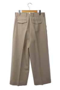ebure ワイドパンツ ウール タック センタープレス 40 ベージュ