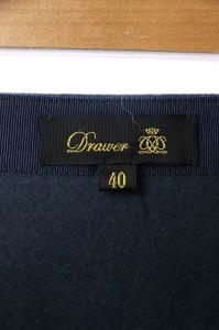 Drawer ウールケヌキスカート フレア ロング 40 紺 ネイビー