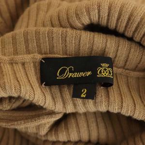 Drawer ウール カシミヤ リブタートルニット キャメル