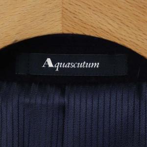 Aquascutum ウール テーラードジャケット 総裏地 2B 10 ネイビー