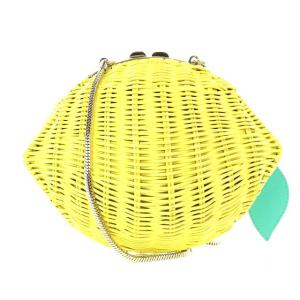 kate spade new york Vita Riva Wicker Lemon ショルダーバッグ イエロー