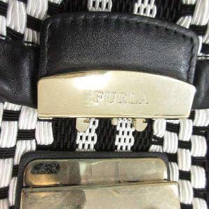 FURLA メトロポリス 編み込みショルダーバッグ ブラック