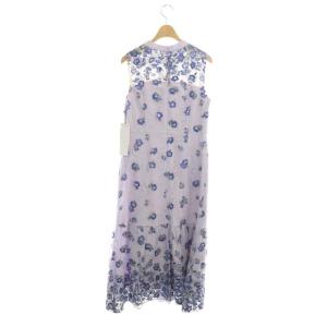 GRACE CONTINENTAL 21SSフラワー刺繍レースドレス ワンピース パープル