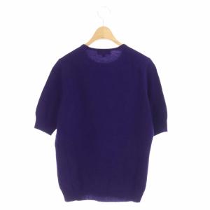 Drawer 半袖 クルーネックウールニットセーター 2 パープル