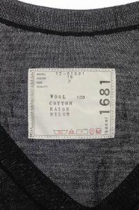 sacai Vネックウールニットワンピース ブラック