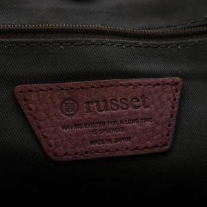 russet トートバッグ ナイロン モノグラム レザー ネイビー ブラウン