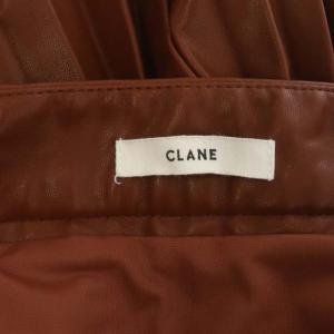 CLANE 20AW ACCORDION PLEAT LEATHER SKIRT ロング フェイクレザー 1 ブラウン