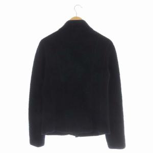 GIORGIO ARMANI ボアライダースジャケット ジップアップ スタンドカラー 48 ダークネイビー