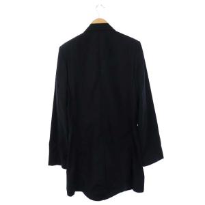 ANN DEMEULEMEESTER ポリエステルロングコート 背抜き M 黒