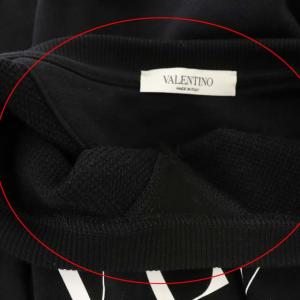 VALENTINO 20AW VLTN ロゴ プリントスウェット 裏パイル M ブラック