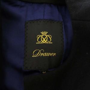 Drawer ウールノーカラーコート ミドル丈 総裏地 36 ブラック