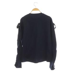 LANVIN en Bleu ギャザーロングスリーブカットソー 長袖 38 ネイビー