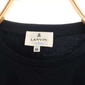 LANVIN en Bleu ギャザーロングスリーブカットソー 長袖 38 ネイビー