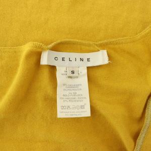 CELINE カシミヤノースリーブニット タンクトップ カットソー ラメ S イエロー
