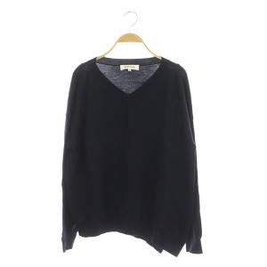 ニット アシンメトリー オーバーサイズ 38 ネイビー