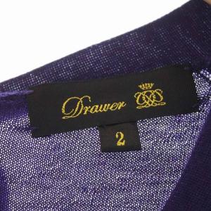 Drawer 18GカシミヤシルクバックリボンVネック ニット 2 パープル