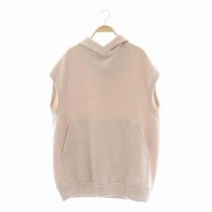 2021 juillet 12Gウールカシミヤフーデッドノースリーブニット ピンクベージュ