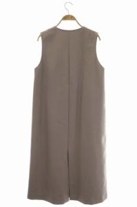 Drawer ウールVネックノースリーブワンピース ロング スリット 36 グレー