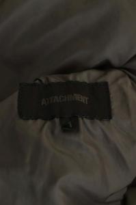 ATTACHMENT Pe/Ny テクノヴィンテージツイル ステンカラーコート ミドル丈 総裏地 アウター 比翼ボタン 1 カーキ