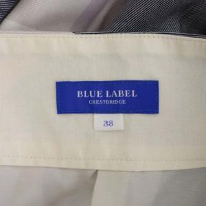 BLUE LABEL CRESTBRIDGE 20SS スカート チェック フレア 38 ネイビー