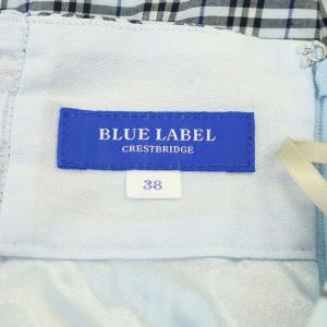 BLUE LABEL CRESTBRIDGE 20SS プリーツ切替チェックスカート 38 ブルー