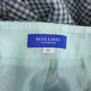 BLUE LABEL CRESTBRIDGE 19SS キャミワンピース ロング ジャンパースカート チェック グレー ブルー