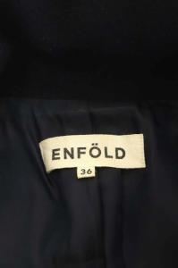 ENFOLD ウールチェスターコート ロング ネイビー