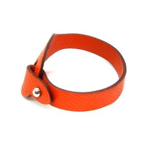 HERMES ブレスレット レザー R刻印 XS オレンジ