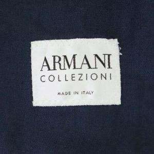 ARMANI COLLEZIONI リネンコーティングキャンバスマウンテンパーカー ブラック