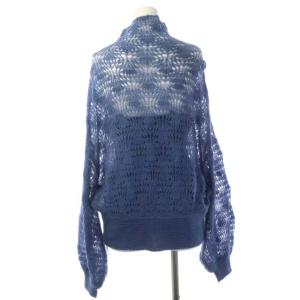 Ameri VINTAGE 20AW MOHAIR LACY KNIT F ブルー